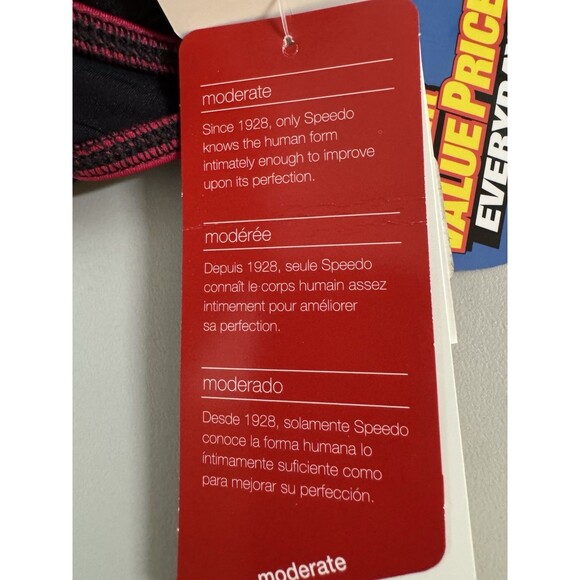 New Womens Speedo One Piece Swimsuit Conservative Cut Soft Cups Black Red 10 - Picture 6 of 9